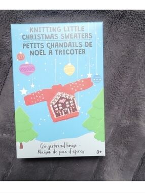 Knitting Little Christmas Sweater Gingerbread House Ornament, New In Box